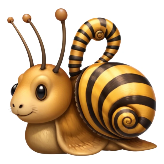 snail bear bee combination animal sticker