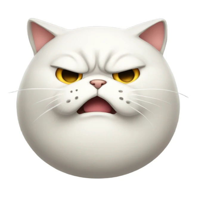 Fat cat with an angry face sticker