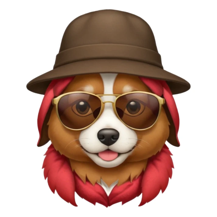 dog with hat and sunglasses sticker