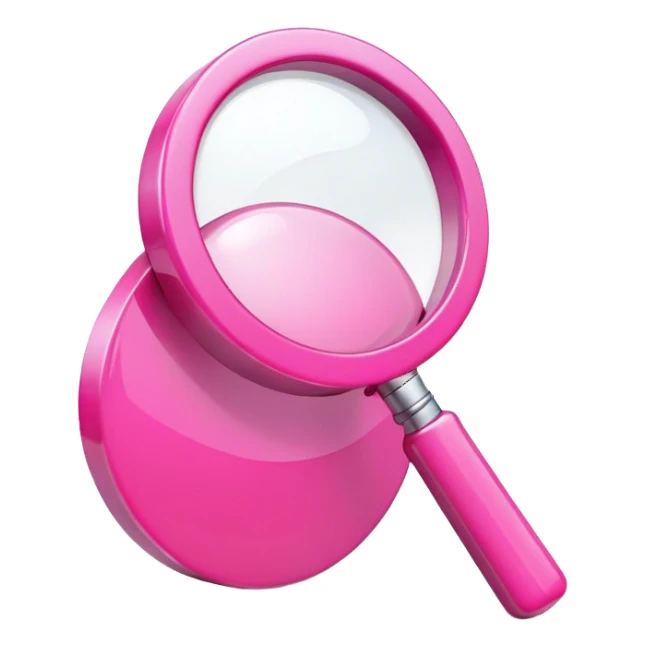 3d pink search icon sticker
