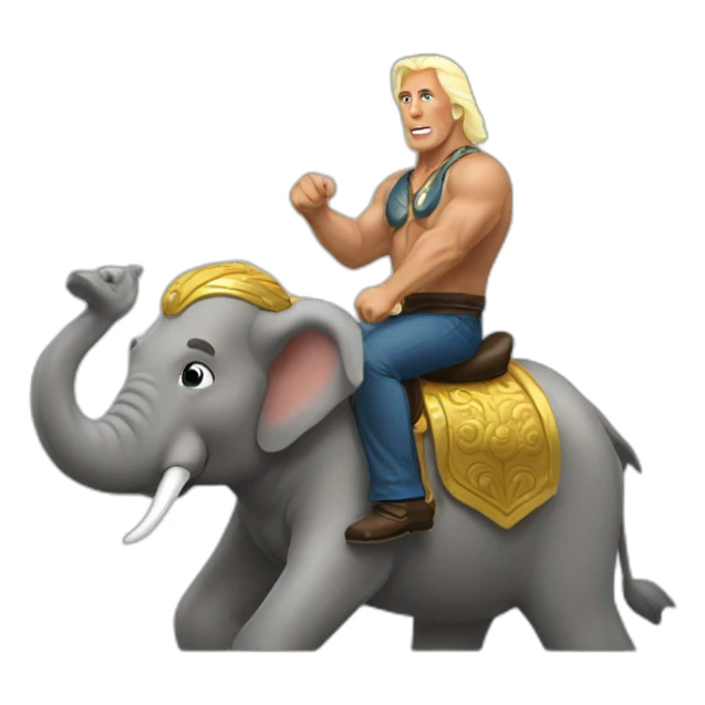 Rick flair riding an elephant sticker