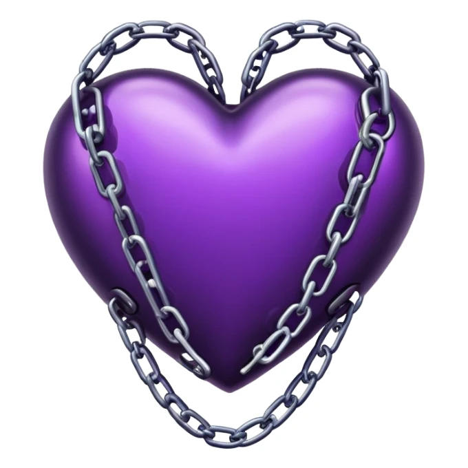 Dark purple heart in chains sticker