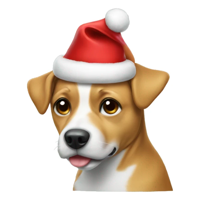 Dog with christmas hat sticker