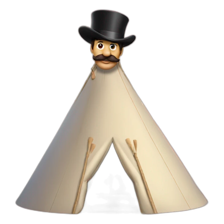 Ted lasso with a top hat in a teepee sticker