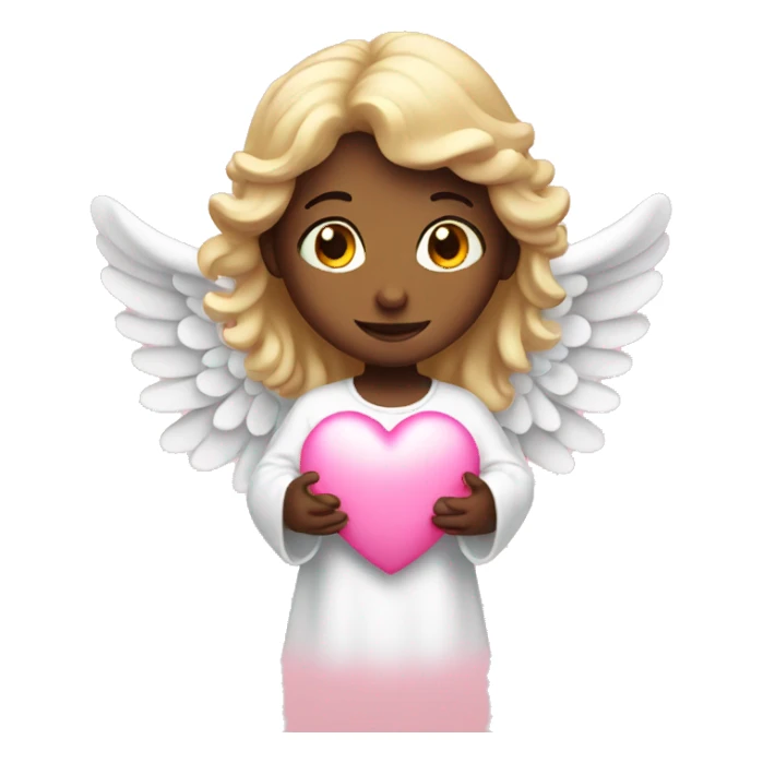 Angel with pink heart  sticker