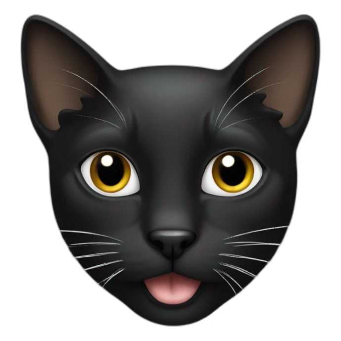Black cat with one white chop sticker