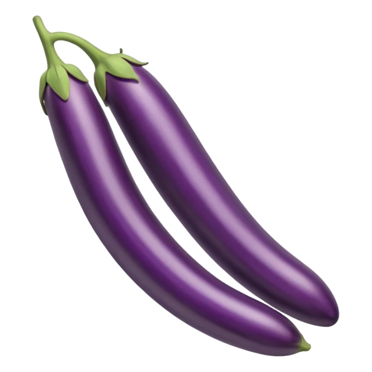 very long and thin straight eggplant sticker