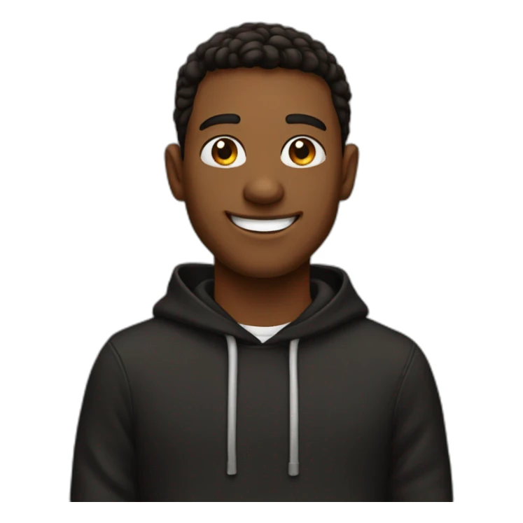 Smiling-brown-dude-with-black-hoodie sticker