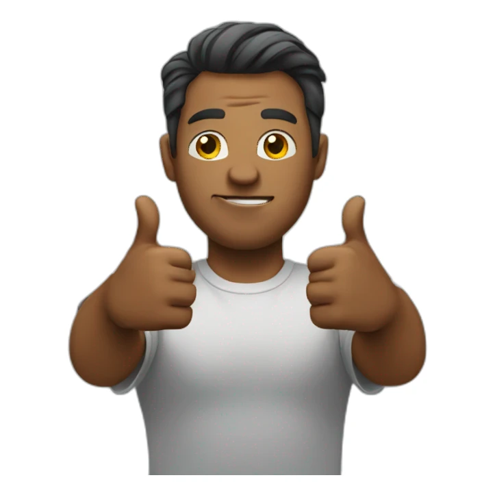 man showing thumbs down sticker