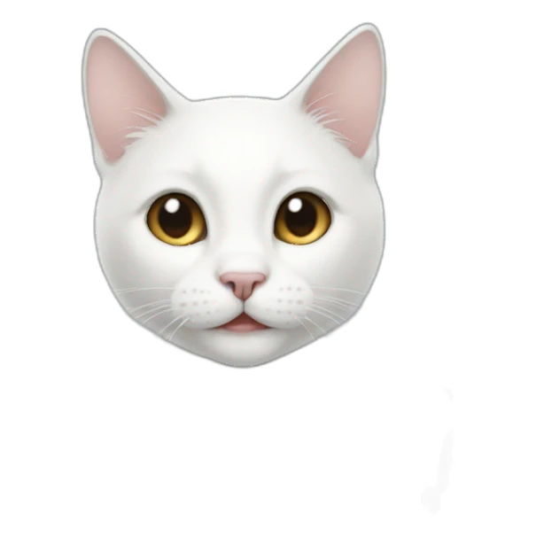 white cat black ear Saying hi sticker
