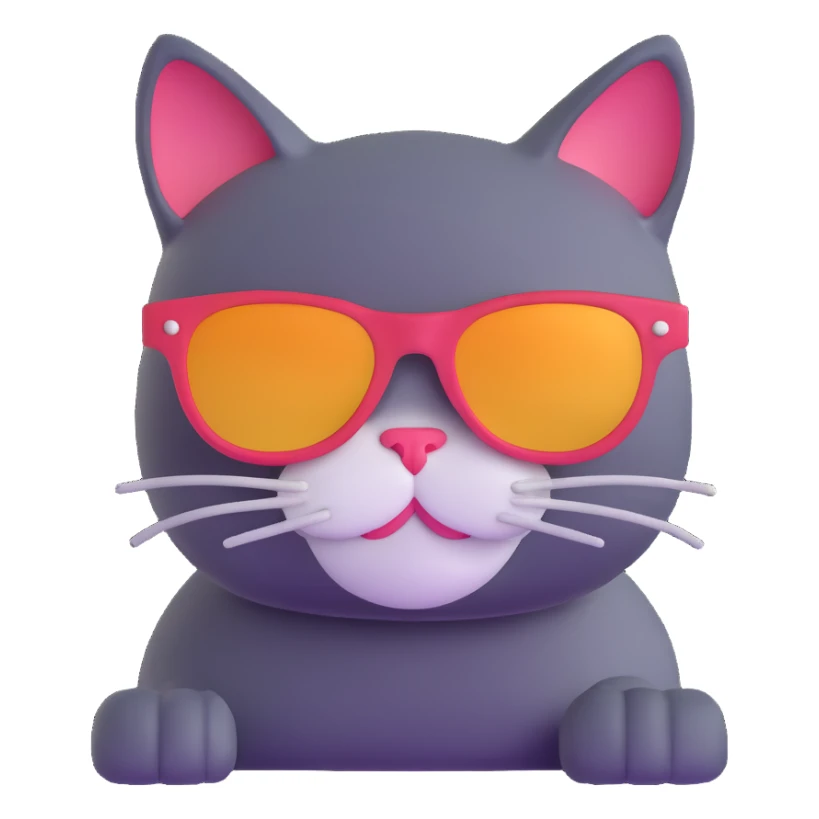 ridiculous cat with sunglasses sticker