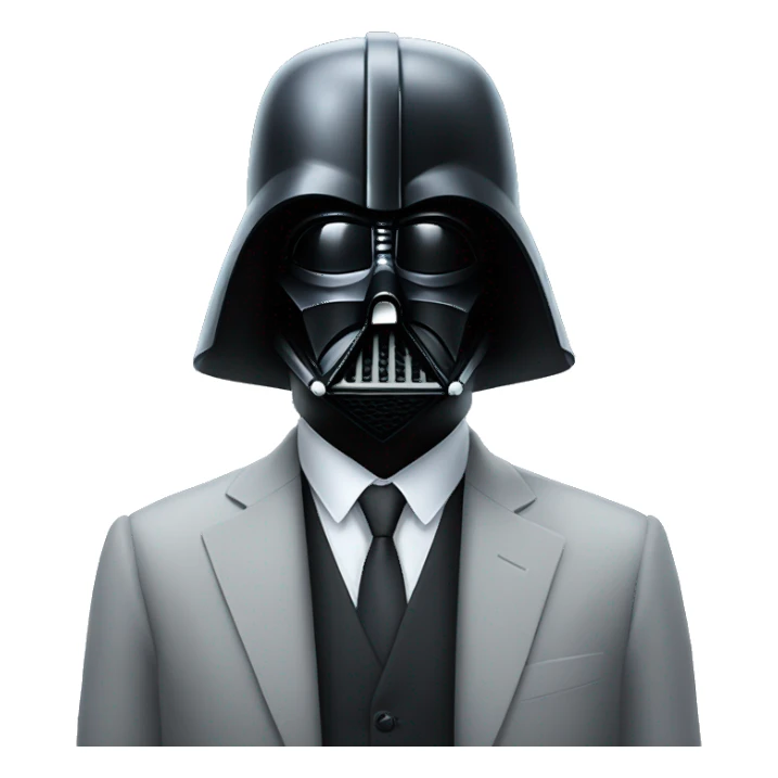 Darth Vader helmet on confident man in a suit sticker