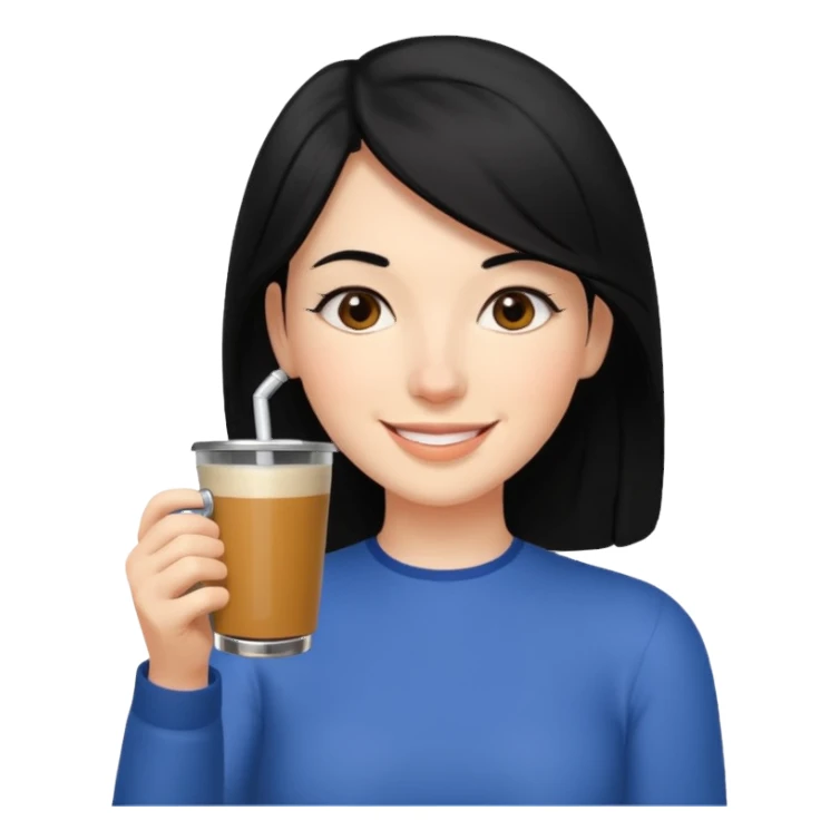 mujer de pelo negro tomando mate sticker