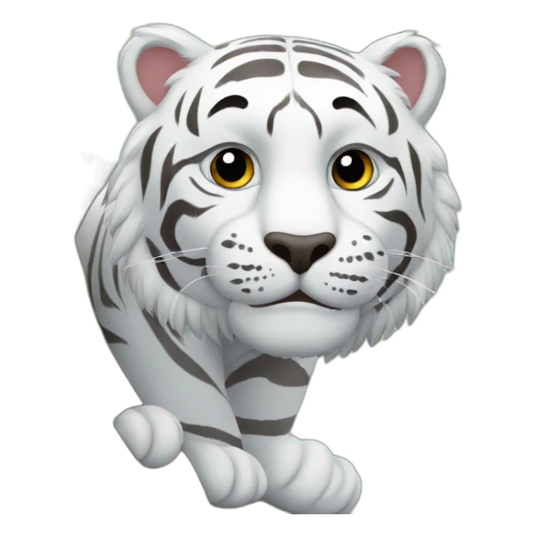 white tiger on a tree sticker