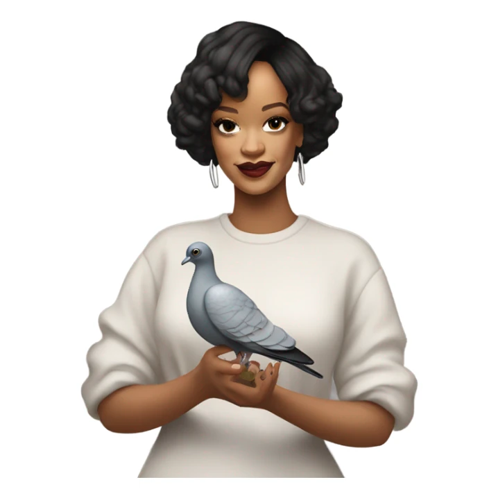 Rihanna with a pigeon  sticker
