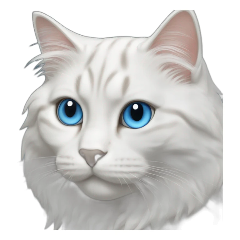 Siberian cat white blues eyes sticker