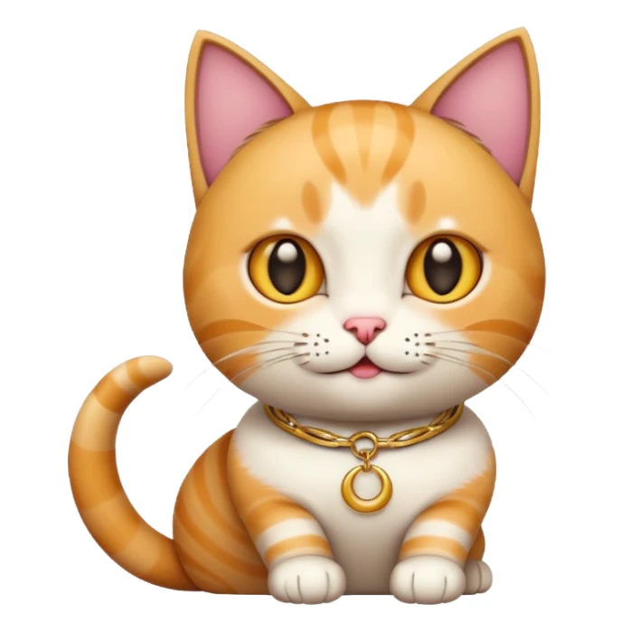 Cat with crescent-shaped collar, playful pose. sticker