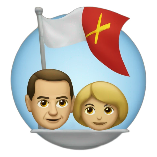 berlusconi with a communist flag sticker