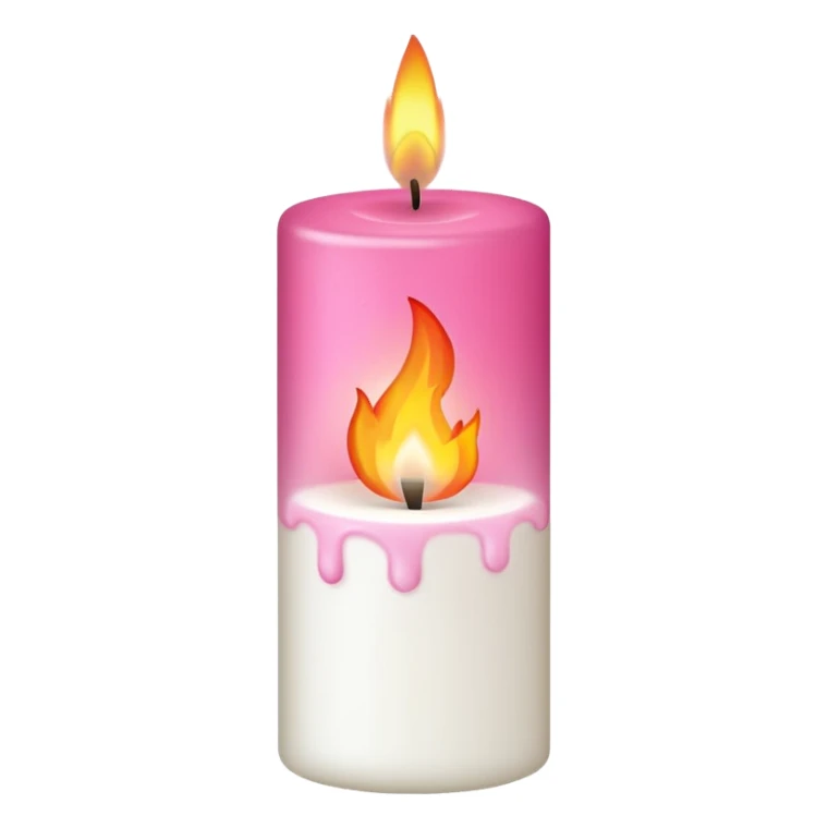 Pink fire on a white candle  sticker