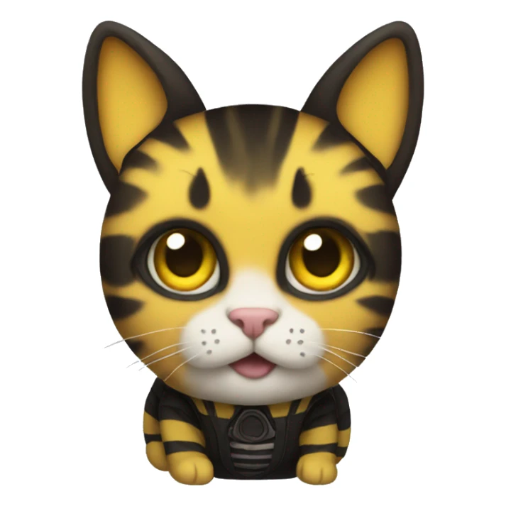 Cat wearing a bumblebee costume sticker