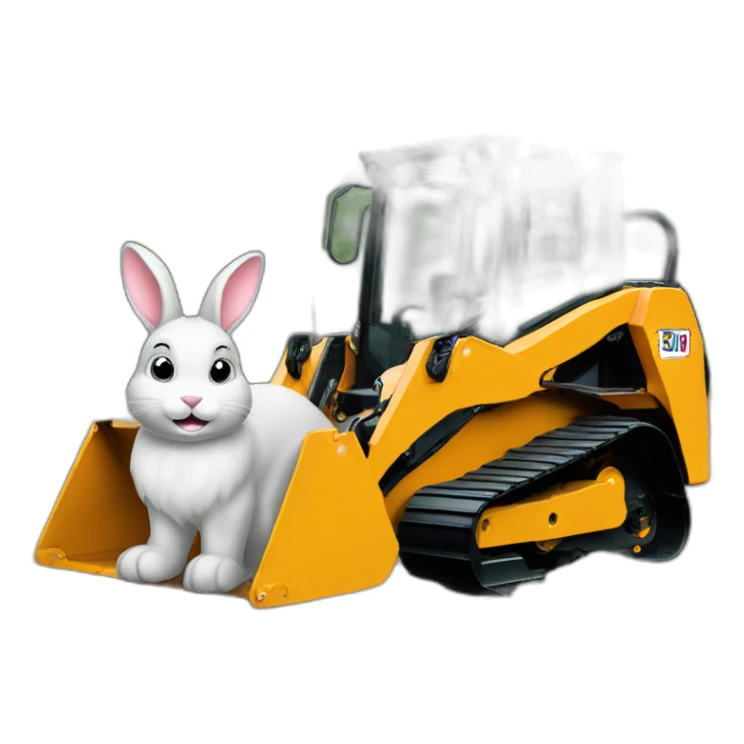 rabbit on bobcat machine sticker