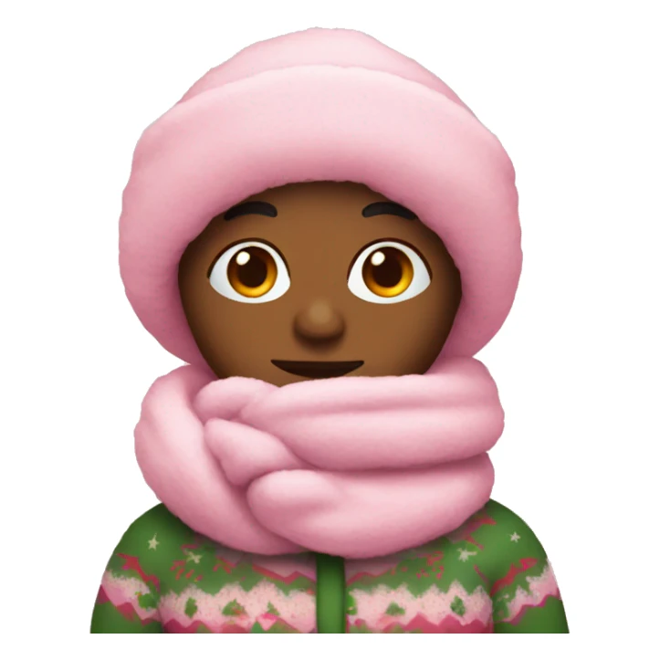 Pink cozy Christmas sticker