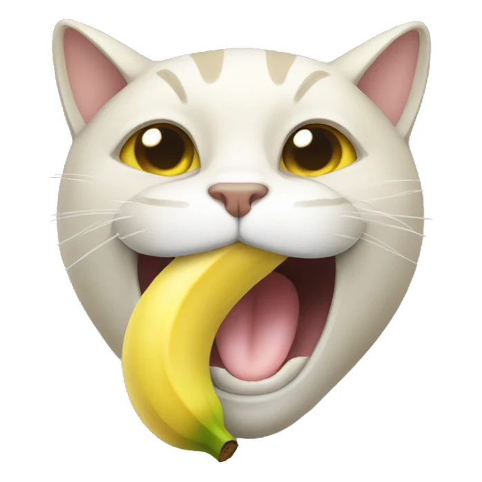 CAT eating a banana sticker