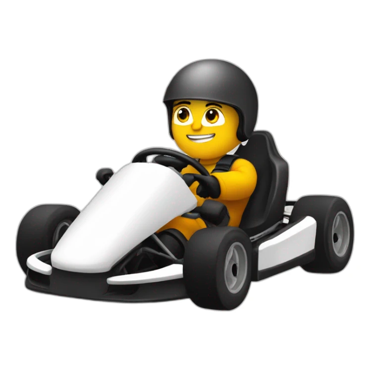 Karting avec un pilote noir sticker