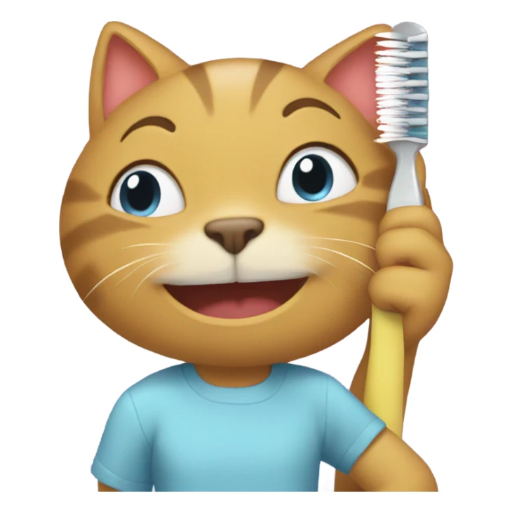 a cat brushing there hair sticker