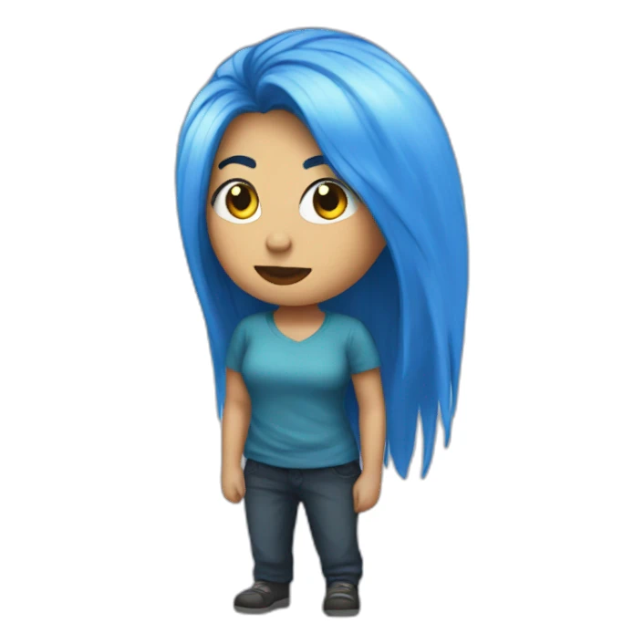 Blue hair liberal protester sticker