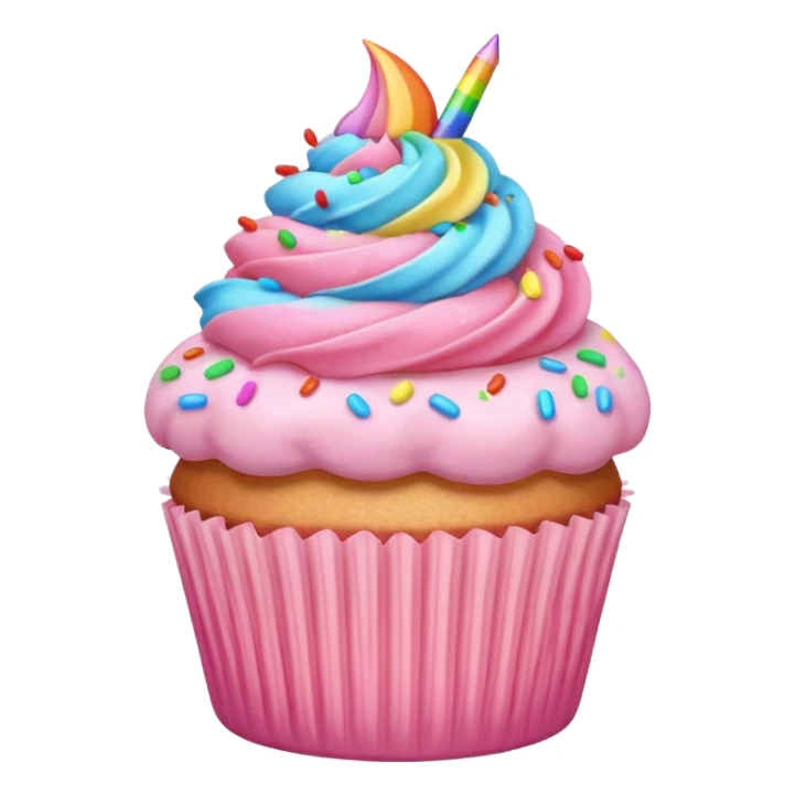 pastel pink cupcake with rainbow sprinkles sticker