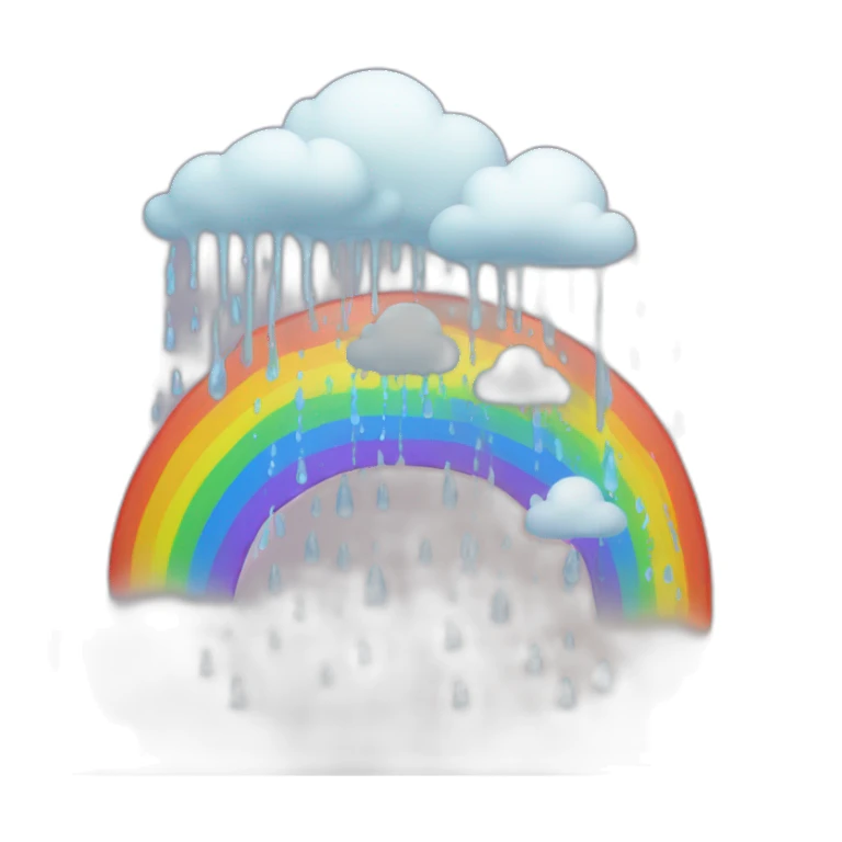 Rainbow rain poliçe sticker