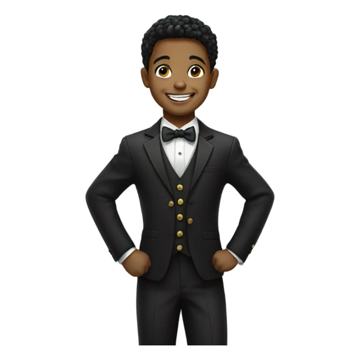 smiling boy in formal attire sticker