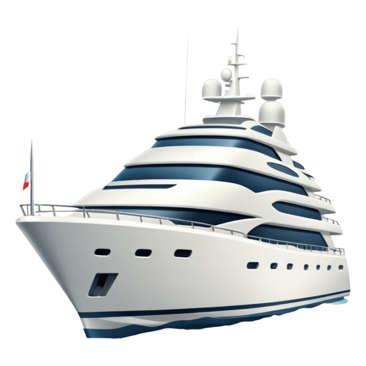 large yacht facing to the left on white background sticker