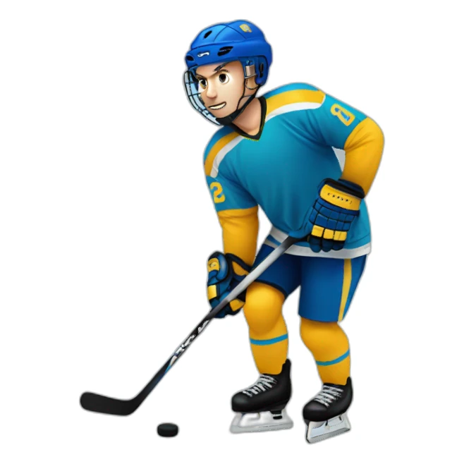 Roller hockey player sticker