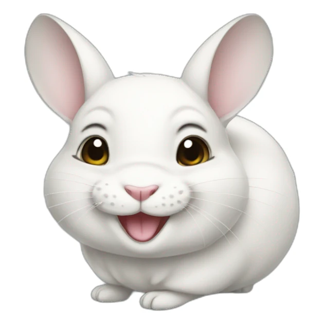White Chinchilla with smile sticker