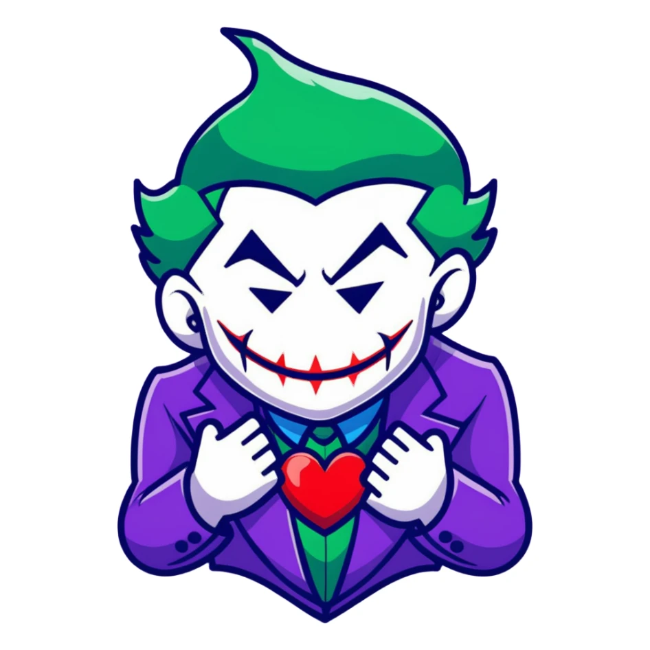 Joker breaking a heart sticker
