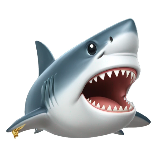 shark wearing a gold chain sticker