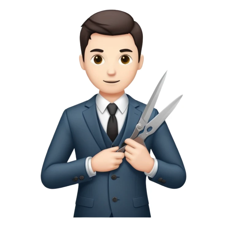 Tailor cutting a suit - white Skin sticker