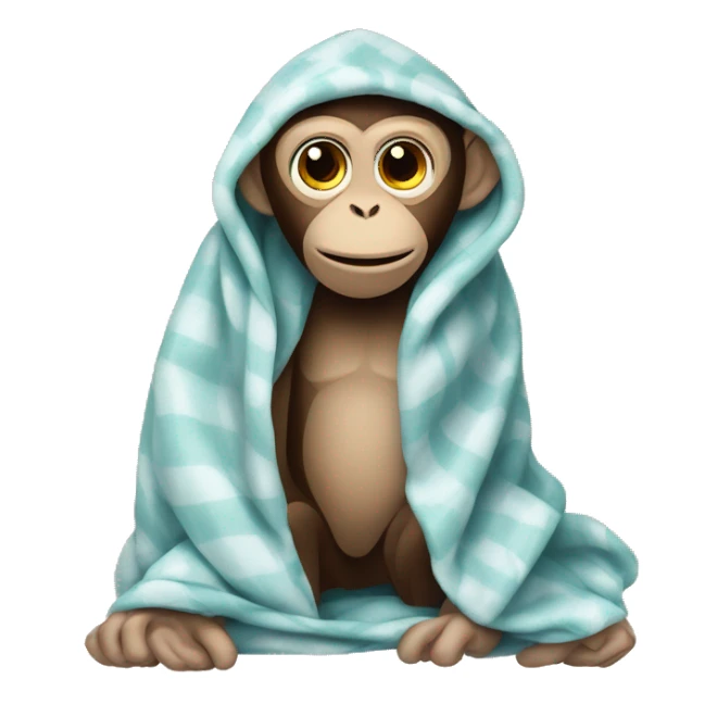 monkey wrapped in blanket ￼ sticker