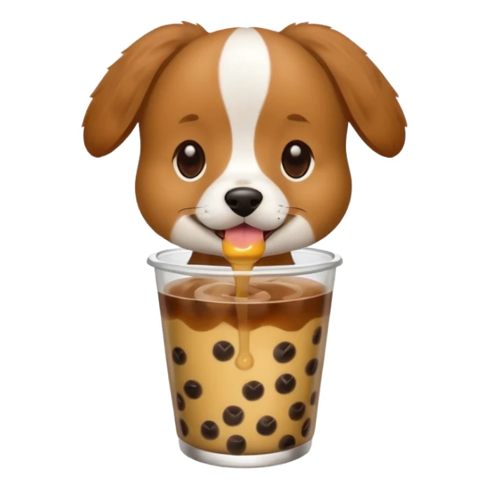 Dog with boba sticker