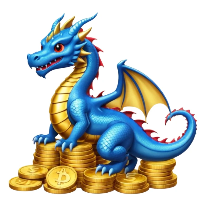 strack coins blue dragon sticker