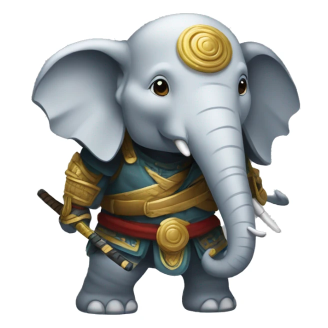 Éléphant samouraï  sticker