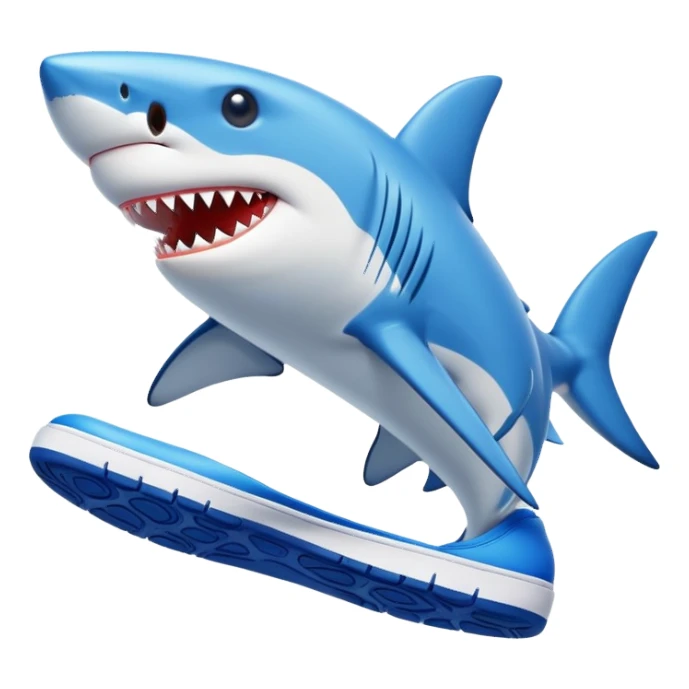 Shark wears blue nike shoes  sticker