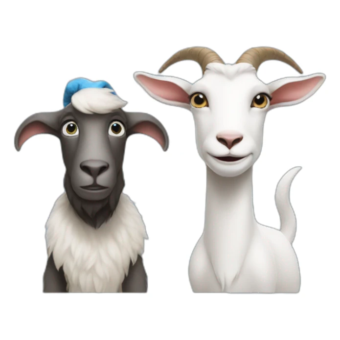 goat and a smurf sticker