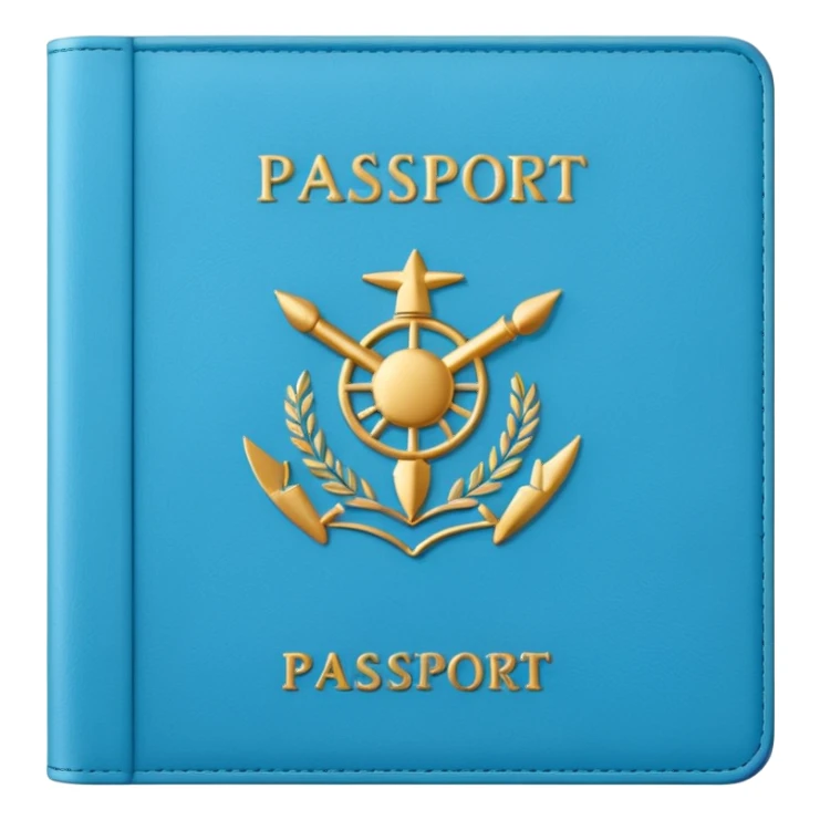light blue passport sticker