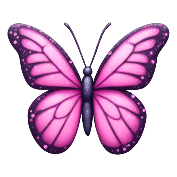 pink sparkle butterfly sticker