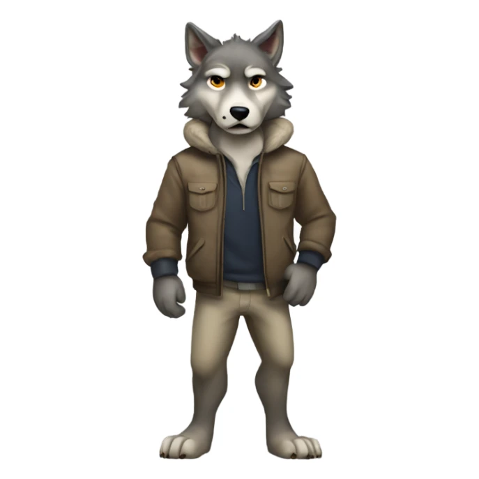 Full body wolf caught off guard  sticker