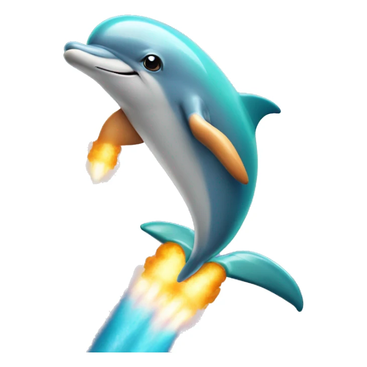 a dolphin on a rocket sticker