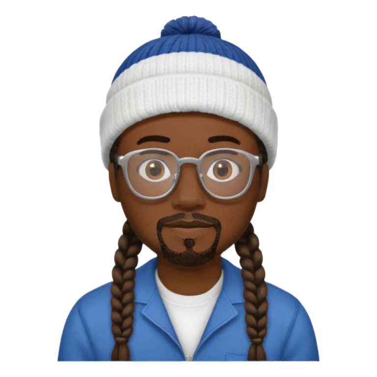 man with braids glasses beanie and goatee sticker